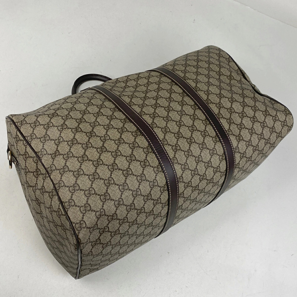 Gucci GG brown beige canvas Boston handbag bag